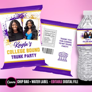 College Bound Chip Bag and water label ONLY