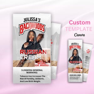 Cigar Backwoos  | Birthday Party Favor | Girl Birthday Party Favor Template Editable with Canva