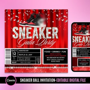 Sneaker Ball Flyer, Sneaker Ball Invite, Sneaker Ball gala Invitation, Gala Sneaker Invite Flyer, Social Media Flyer, Birthday Invitation