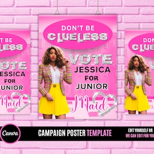 Clue less Poster, Student Council Poster,Homecoming Poster, class treasurer, class president, Class campaign, Edit Online then Print poster
