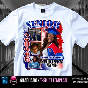 Senior Night Shirt, Graduation T Shirt Design, Editable in Canva Photoshop, 2026 Graduation Family T Shirt Design, Easily Change Colors