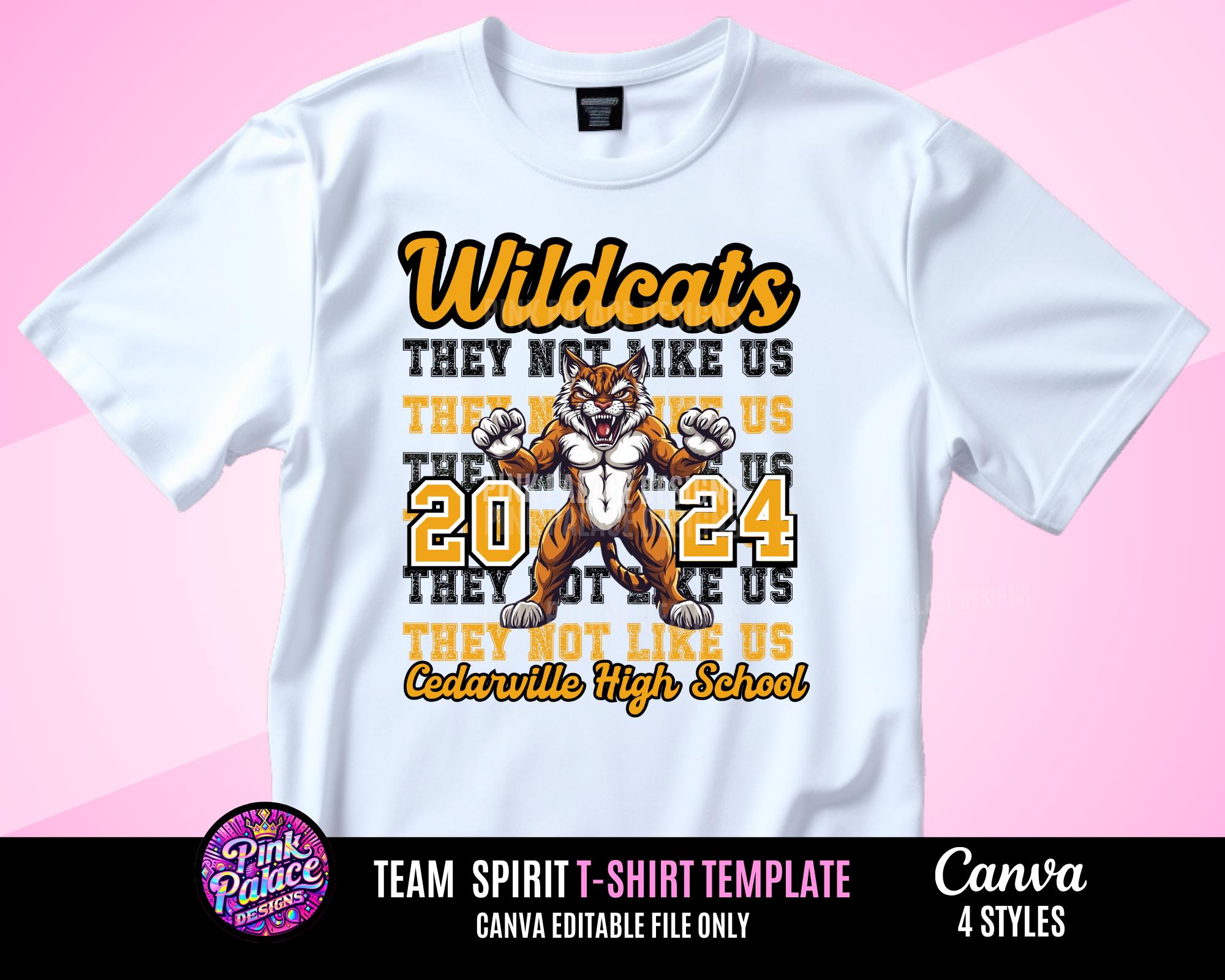 School Spirit Tshirt template, Wildcats , Perfect for any project, Sublimation, DTF, DTG, Iron on