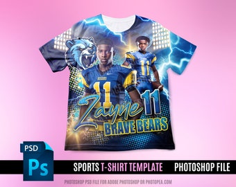 PHOTOSHOP 3D Tee Shirt Design File, Photoshop, Football Game Day Design File, T Shirt Design Template, Perfect for Sublimation, DTF or DTG