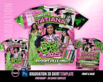 Graduation 3D Tee Shirt Design File, Fresh Class 2025, Editable in canva, T Shirt Design Template, Perfect for Sublimation