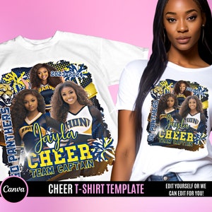 Cheerleader Design File, Cheer T Shirt Design, Editable in canva, T Shirt Design Template, Perfect for Sublimation, DTF or DTG, HOCO