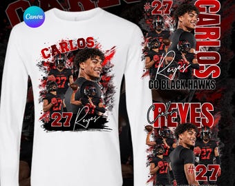 Designvorlage für Fußball-T-Shirts, bearbeitbare Canva-Datei (digitaler Download)