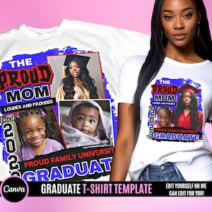 Graduation T Shirt Design, Editable in canva, 2024 Graduation Proud mom,dad T Shirt Design Template, Perfect for Sublimation, DTF or DTG