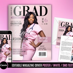 Graduation Magazine Cover, Magazine Cover Prom, Homecoming, resizing please inquire, courtesy editing please send information after purchase