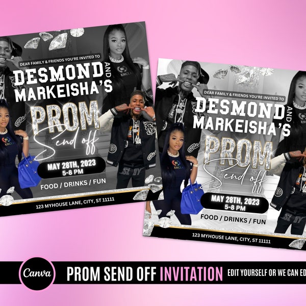 Prom Send Off Flyer | Prom Send Off invitation | Prom Night Event | Prom Party | Editable Template in Canva