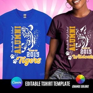 Homecoming Design File, Alumni Football T Shirt Design, Editable in canva, T Shirt Design Template, Perfect for Sublimation, DTF or DTG,