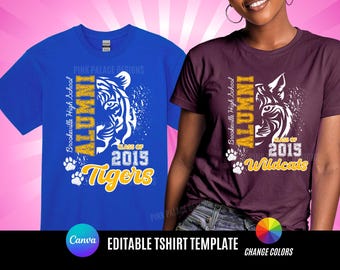 Homecoming Design File, Alumni Football T Shirt Design, Editable in canva, T Shirt Design Template, Perfect for Sublimation, DTF or DTG,