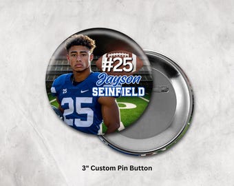 Personalized Sports Team Pin Button: Custom Homecoming Keepsake