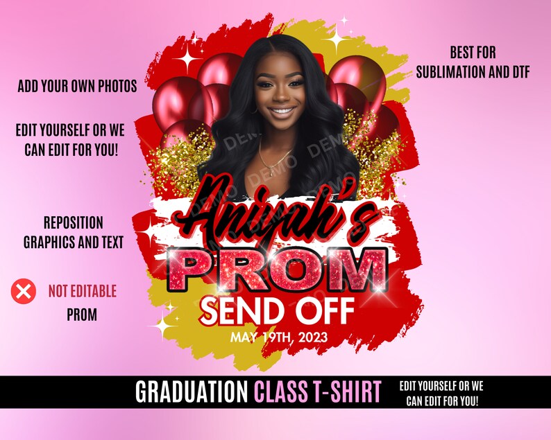 Prom Send off T Shirt Design Editable in Canva 2023 Prom T Etsy
