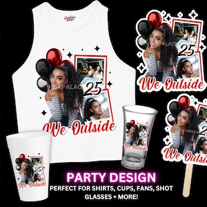 Birthday Sticker , Editable Canva Template, Sticker for shot glasses, styrofoam cups