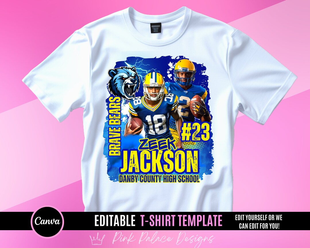 Football Tshirt Design File, Blue Yellow, Football T Shirt Design