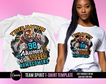 Alumni Team Spirit Design File, Football T Shirt Design, Editable in canva, T Shirt Design Template, Perfect for Sublimation, DTF or DTG