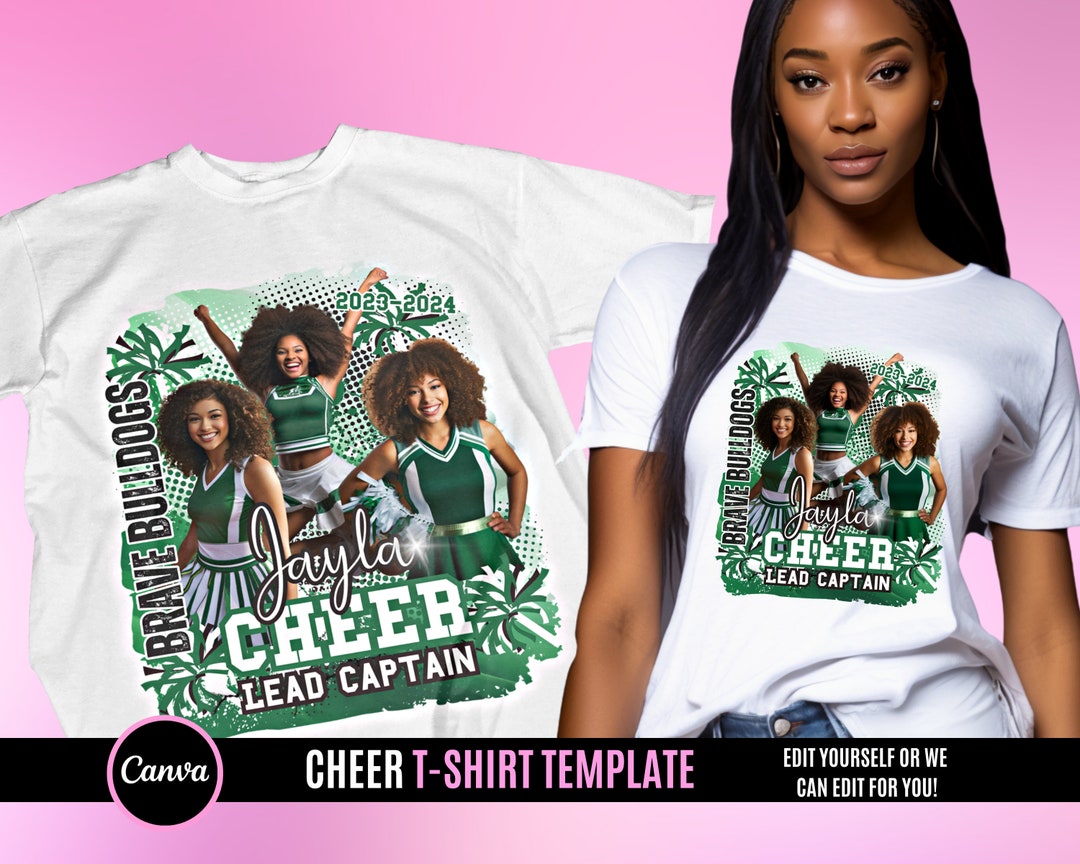 Cheerleader Design File, Cheer T Shirt Design, Editable in Canva, T Cheerleader Design File, Cheer T Shirt Design, Editable in Canva, T