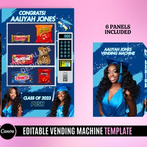 Vending Machine Template, Graduation Gift, Graduation Crafts, Birthday Gift, Class of 2024, Please message me with any questions