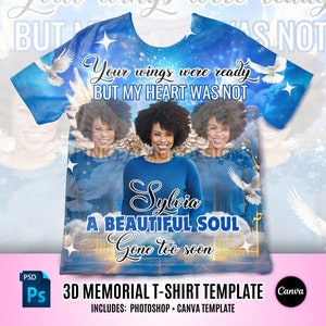 Memorial T Shirt Design, Editable in canva, Memorial T Shirt Design Template, Perfect for Sublimation, DTF or DTG, Blue