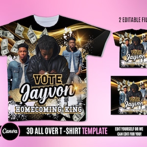 Vote Homecoming King Design File, Football T Shirt Design, Editable in canva, T Shirt Design Template, Perfect for Sublimation, DTF or DTG