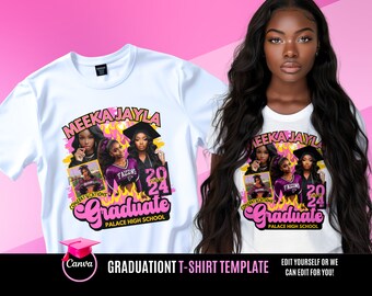 Graduation or Senior Pink T Shirt Design, Editable in canva, 2024, Senior Shirt, T Shirt Design Template, Perfect for Sublimation, DTF orDTG