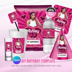 Roulette Party Pack, Birthday Bundle, Teen Adult Birthday Party Favor, Party Hat Template, Party Pack, Birthday SZN Editable Templates
