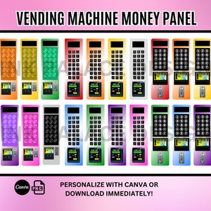 Vending Machine Money Panel - Multicolors, PNG and Canva