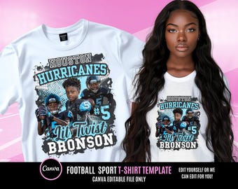 Football Shirt, Blue and Dark Grey Shirt, Senior Night Shirt, T Shirt Design, Editable in canva, T Shirt Design Template, Multicolor