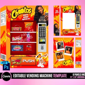 Vending Machine Template, Graduation Gift, Birthday Gift, PSD and CANVA Template