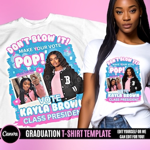 Election Tshirt, Homecoming Voting Shirt, Class President Vote, Elections T Shirt Design Template, Perfect for Sublimation, DTF or DTG