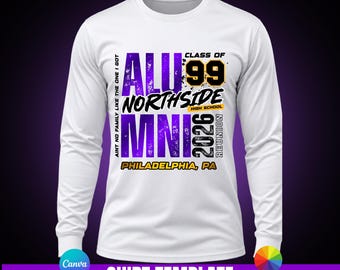 Vorlage für ein Alumni-Heimkehr-Shirt | Bearbeitbare Canva-Vorlage für ein Alumni-Heimkehr-Shirt