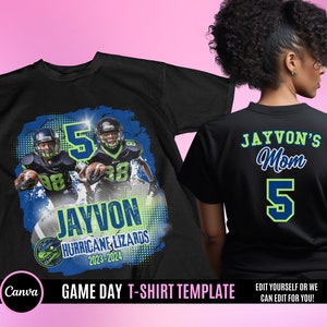 Football Game Day Design File, Football T Shirt Design, Editable in canva, T Shirt Design Template, Perfect for Sublimation, DTF or DTG