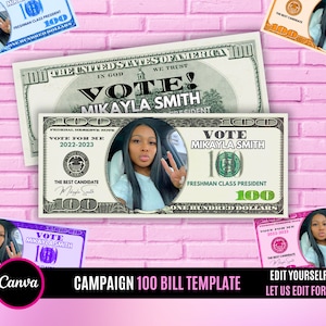 Homecoming Campaign Money, Homecoming 100 bill, vote for me, election, campaign, Print and cut no files shipped, digital file only