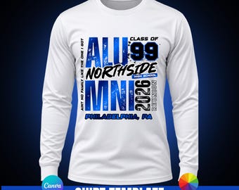Vorlage für ein Alumni-Heimkehr-Shirt | Bearbeitbare Canva-Vorlage für ein Alumni-Heimkehr-Shirt