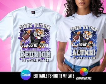 Reunion Alumni Shirt, Football T Shirt Design, Editable in canva and photoshop, T Shirt Design Template, Perfect for Sublimation, DTF or DTG
