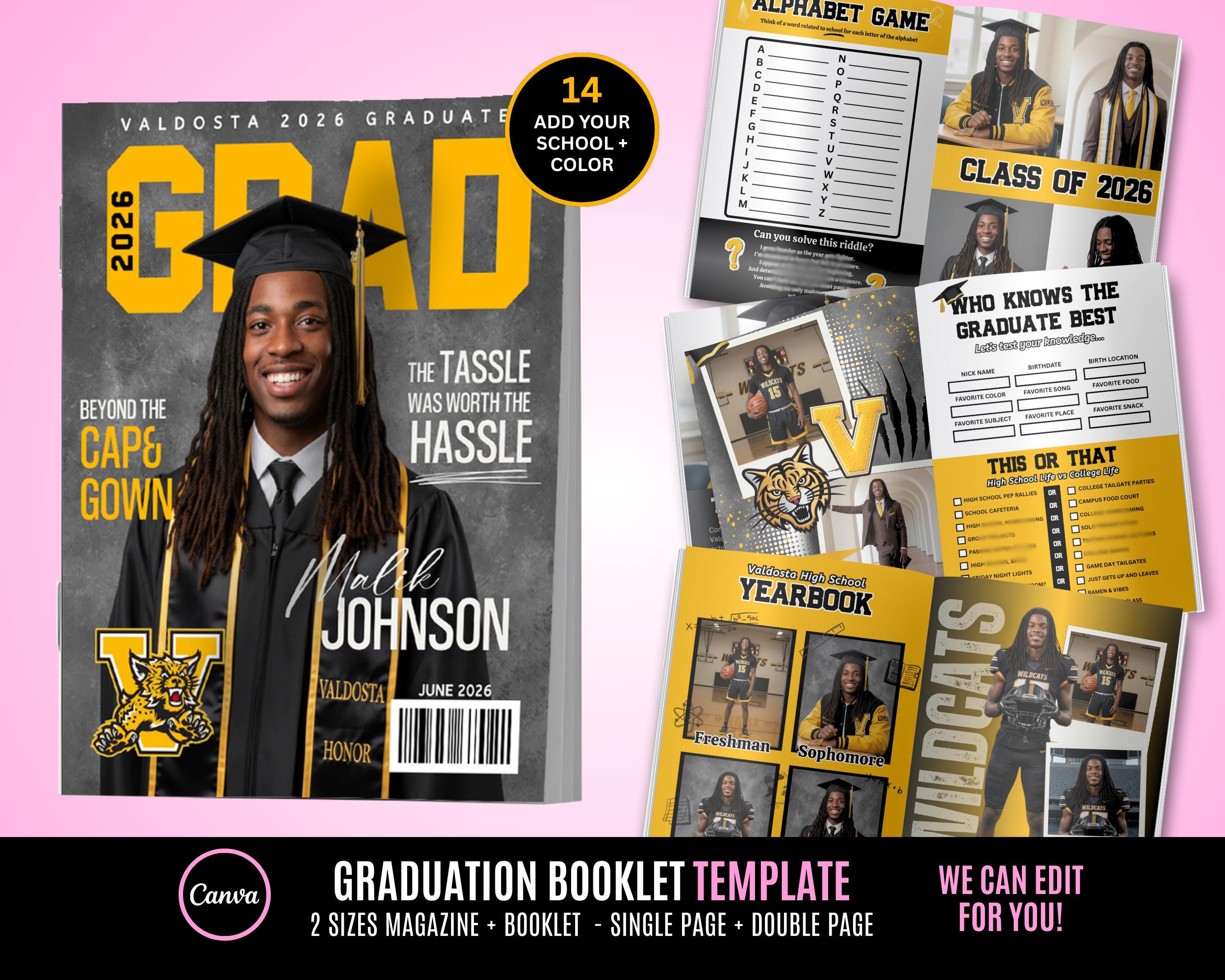 Graduation Booklet Template | Graduation Activity Book | Graduation ...