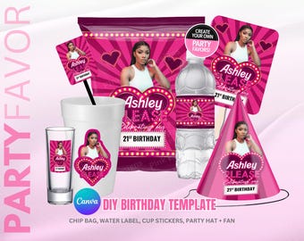Roulette Party Pack, Birthday Bundle, Teen Adult Birthday Party Favor, Party Hat Template, Party Pack, Birthday SZN Editable Templates