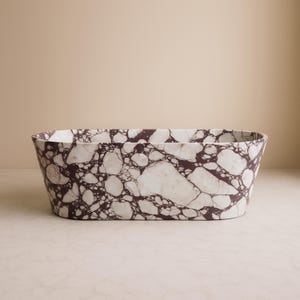 Calacatta Viola Marble Bathtub, Natural Stone Bath, Marble Tub, Honed & Polished Finish, Handcrafted Organic Spa Tub
