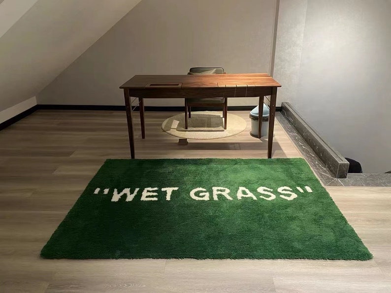 Wet Grass Rug Hypebeast Rug fedex Shipping 100 Wool Etsy