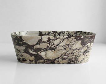 Handcrafted Calacatta Viola Marble Bathtub: Freestanding Stone Spa Tub