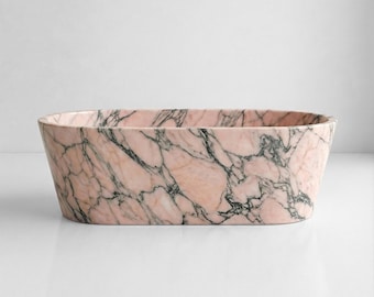 Handcrafted Rosso Portogallo Marble Bathtub: Freestanding Stone Spa Tub