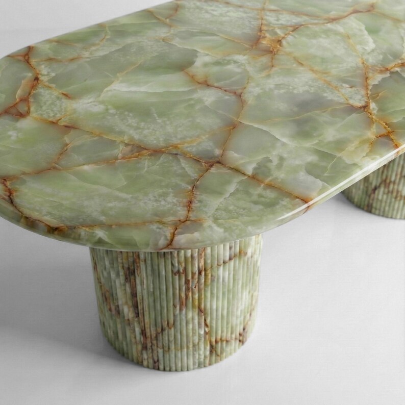 green onyx marble dining table