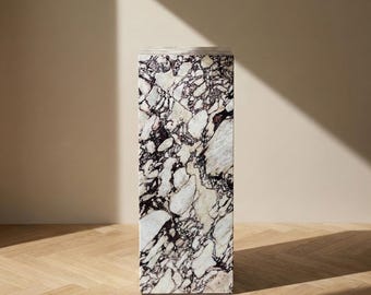 Handcrafted Italian Calacatta Viola Marble Pedestal: Luxury Display Stand