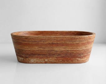 Handcrafted Red Travertine Marble Bathtub: Natural Stone Spa Tub