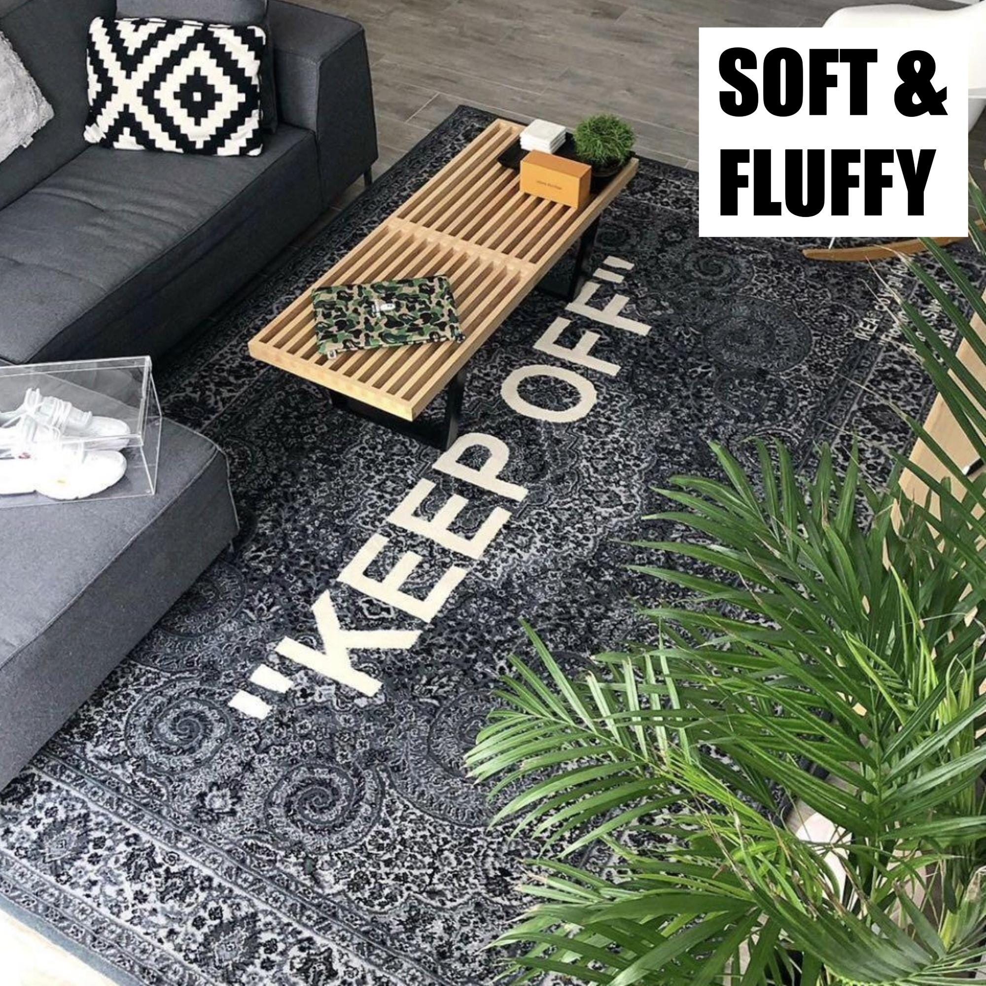 Keep Off Rug, Hypebeast Rug, Fluffy Area Rug, Non-Slip Modern Rug, Home Decor Carpet, Custom Rug, Trendy Room Rug