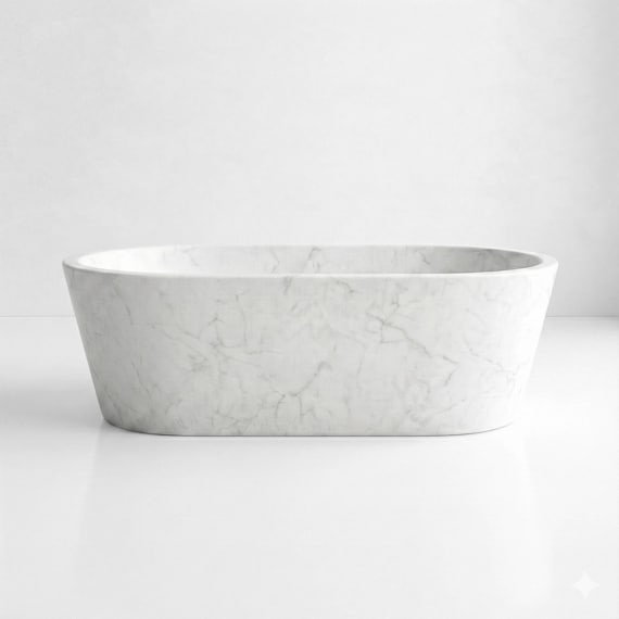 Handcrafted Carrara Marble Bathtub: Natural Stone Spa Tub