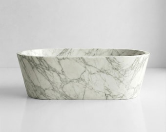 Handcrafted Arabescato Marble Bathtub: Stone Spa Tub