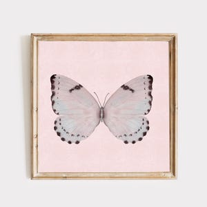 Pastel Butterfly Art Print, Watercolor Butterfly Painting, Pink Nursery Wall Art, Girls Room Decor, Soft Nature Print, Baby Room Poster