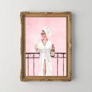 Kobieta Pijąca Wino, Malarstwo Akwarelowe, Wydruk Wanny, Sztuka Ścienna Do Łazienki, Plakat Feministyczny, Wystrój Łazienki Dziewczyn, Wydruk Sztuki Pięknej