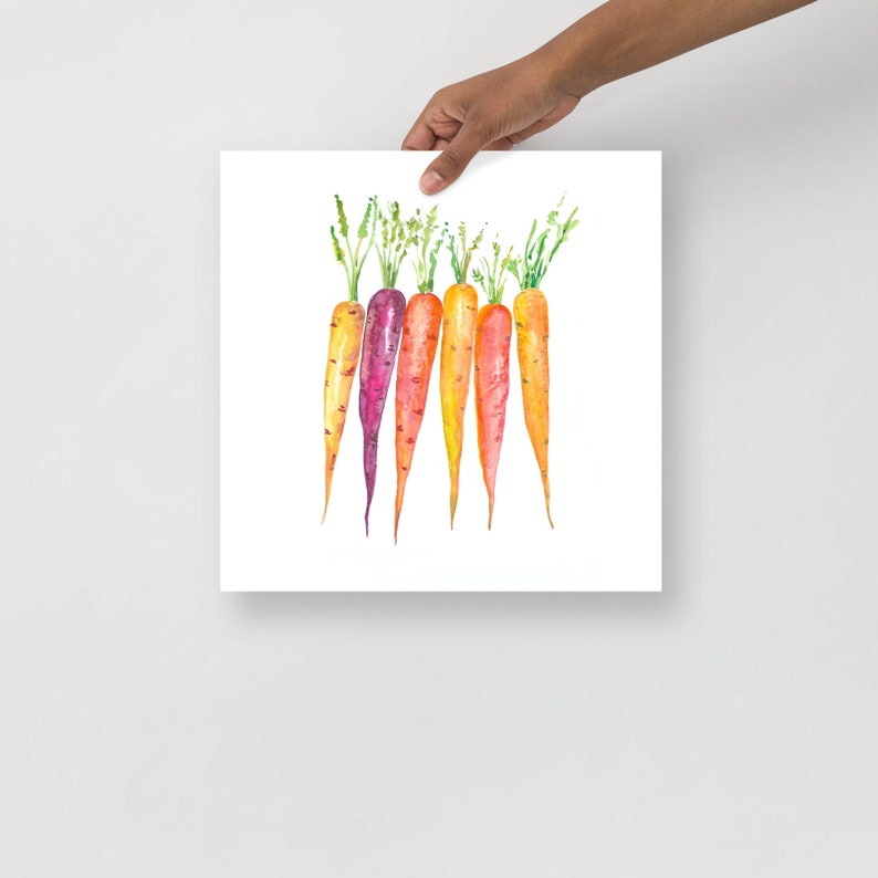Carrot Watercolor Painting Vegetable Wall Art Food Art Print Garden Kitchen Art Print Easter Carrot Art Print